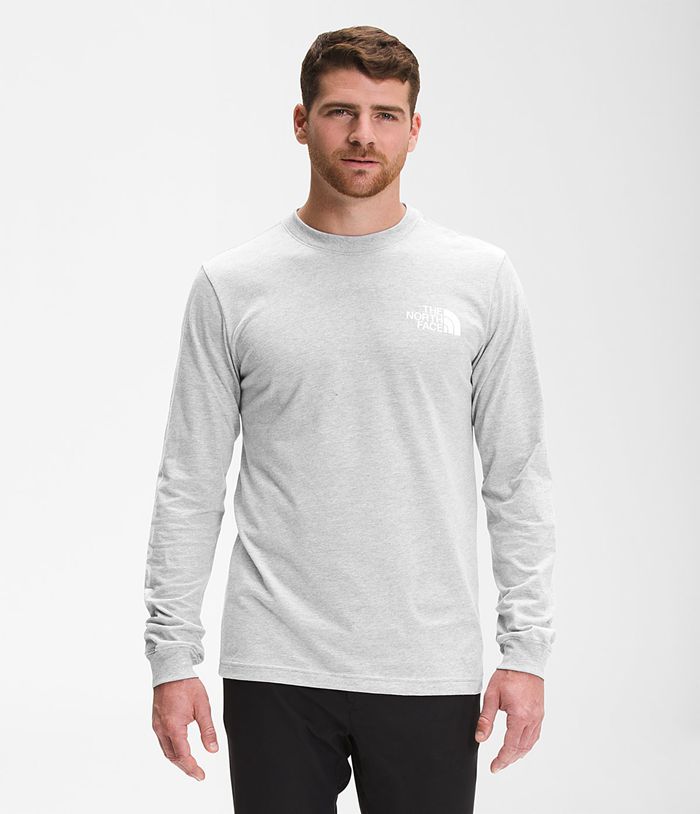 The North Face T-Shirts Ανοιχτο Γκρι Ανδρικα Μακρυμανικα Tnf™ Μανίκια Hit - Greece 3601LGKBC